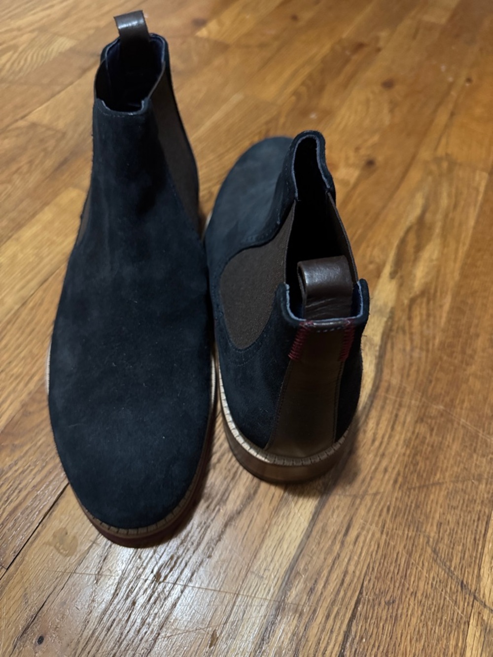 Ted Baker Men's navy Suede Chelsea Boots - Classic Pull-On Dress Boot